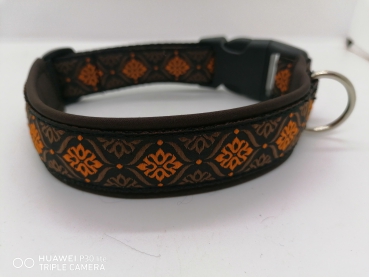 Hundehalsband braun-orange Keltisch-look