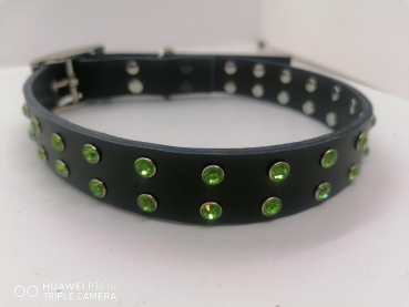 Echtleder/ Fettleder Hundehalsband Lederhalsband schwarz