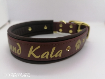 Biothane Wunschtext Halsband braun Namenshalsband Hundehalsband