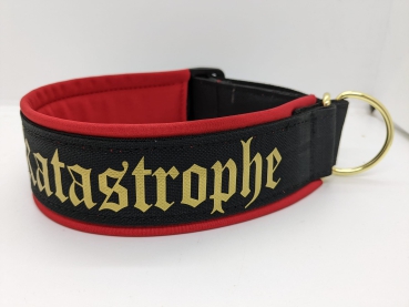 Hundehalsband personalisiert schwarz,rot,gold