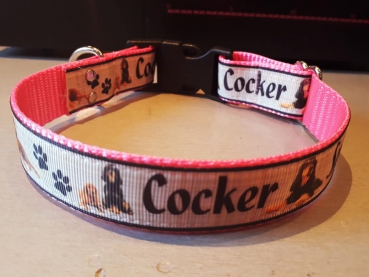 Cocker Spaniel Hundehalsband Welpen Halsband zum mitwachsen 2,5cm breit