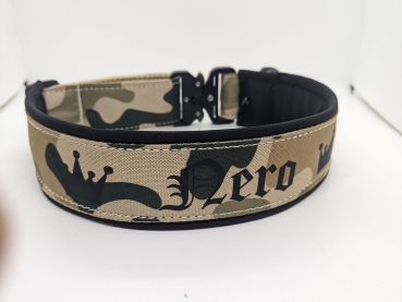 Flecktarn Hundehalsband mit Beschriftrung