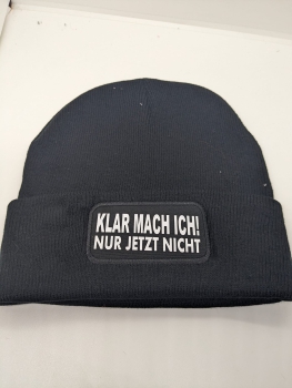 Strickmütze schwarz mit Wunschtext