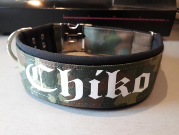 Hundehalsband Camouflage Tarn Flecktarn Wunschtext Namenshalsband