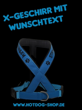 X-Geschirr Hundegeschirr mit Polsterung oceanblue