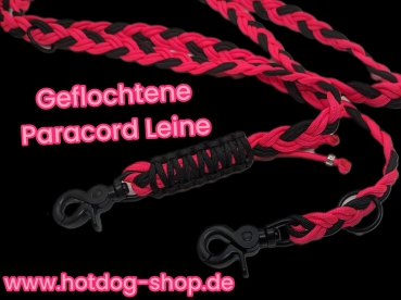 Pracord  Hundeleine Führleine neonpink-schwarz