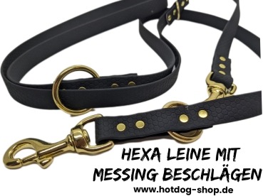 Hexa Hundeleine super Grip schwarz-gold