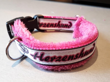 Halsband mini Herzenshund pink 2,5cm breit