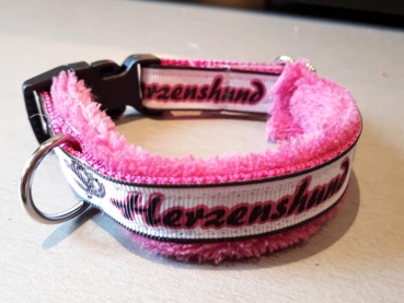 Halsband mini Herzenshund pink 2,5cm breit