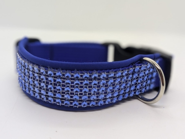 Strassoptik Hundehalsband Glitzer Halsband blau