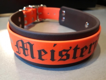 Personalisiertes Biothane Hundehalsband orange/braun