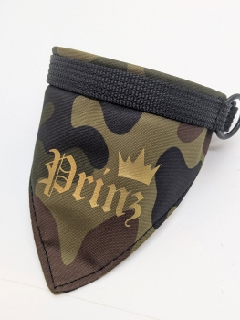 Hundehalsband mit Tuch 2-in-1-Grün-Flecktarn Look-mit Wunschtext