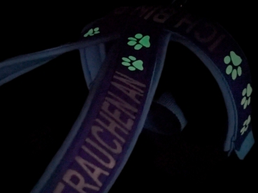 Preview: Personalisiertes Sicherheits-Hundegeschirr - Reflektierend & Selbstleuchtend - Handgefertigt nach Maß