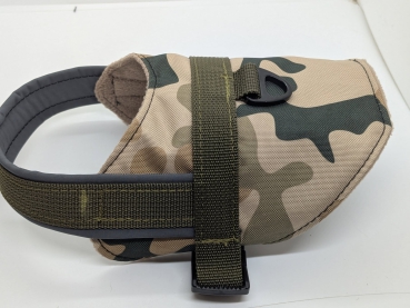 Sattelgeschirr Camo Sand Maßgefertigtes Komfortgeschirr für kleine Hunde
