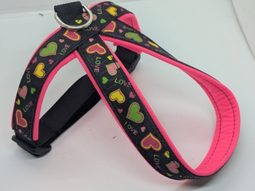 Führgeschirr  "Love Walk" - Maßgefertigt mit Softshell Polsterung