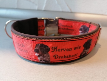 Hundehalsband Halsband Jagdhund Deutsch Drahthaar 5cm breit mit Polsterung