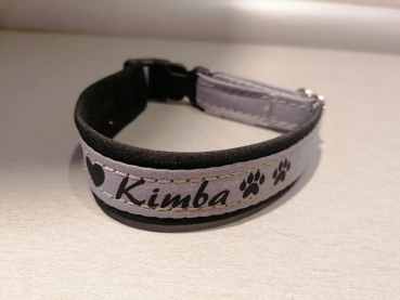 Personalisiertes Wunschtext Hundehalsband schwarz/grau