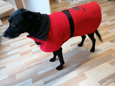 Softshell Hundemantel-Regenmantel rot/schwarz