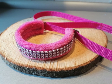 Ruck Zuck Leine pink mit Strass praktischer Einteiler mit Zugstop