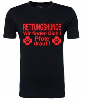 T-Shirt, Hoody, Tanktop  Rettungshund Pfote drauf wir finden dich