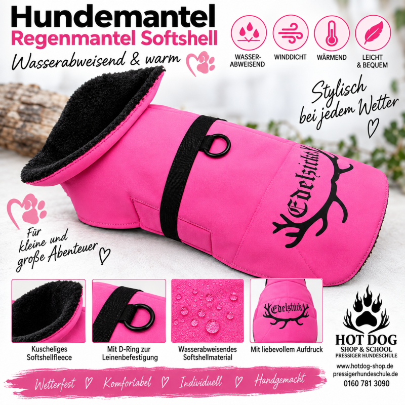 Softshell Hundemantel nach Maß – warm, wasserabweisend & personalisierbar
