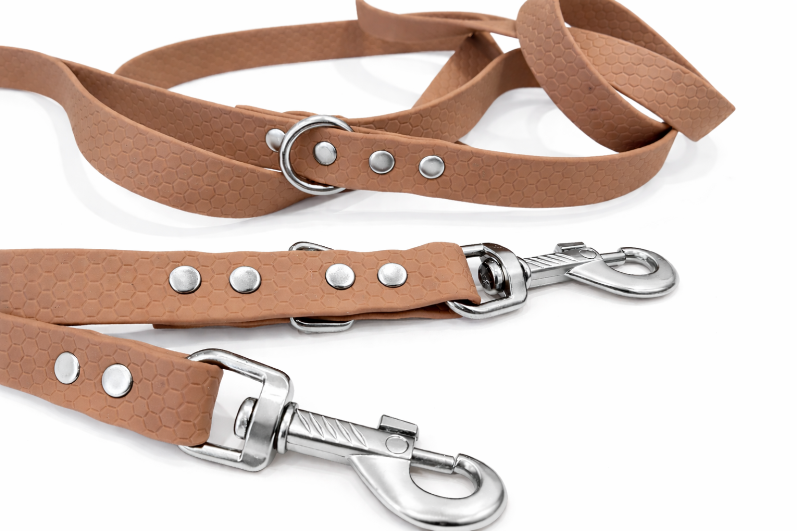 HEXA Leine Braun - 250cm Länge 18mm breit, dreifach verstellbar