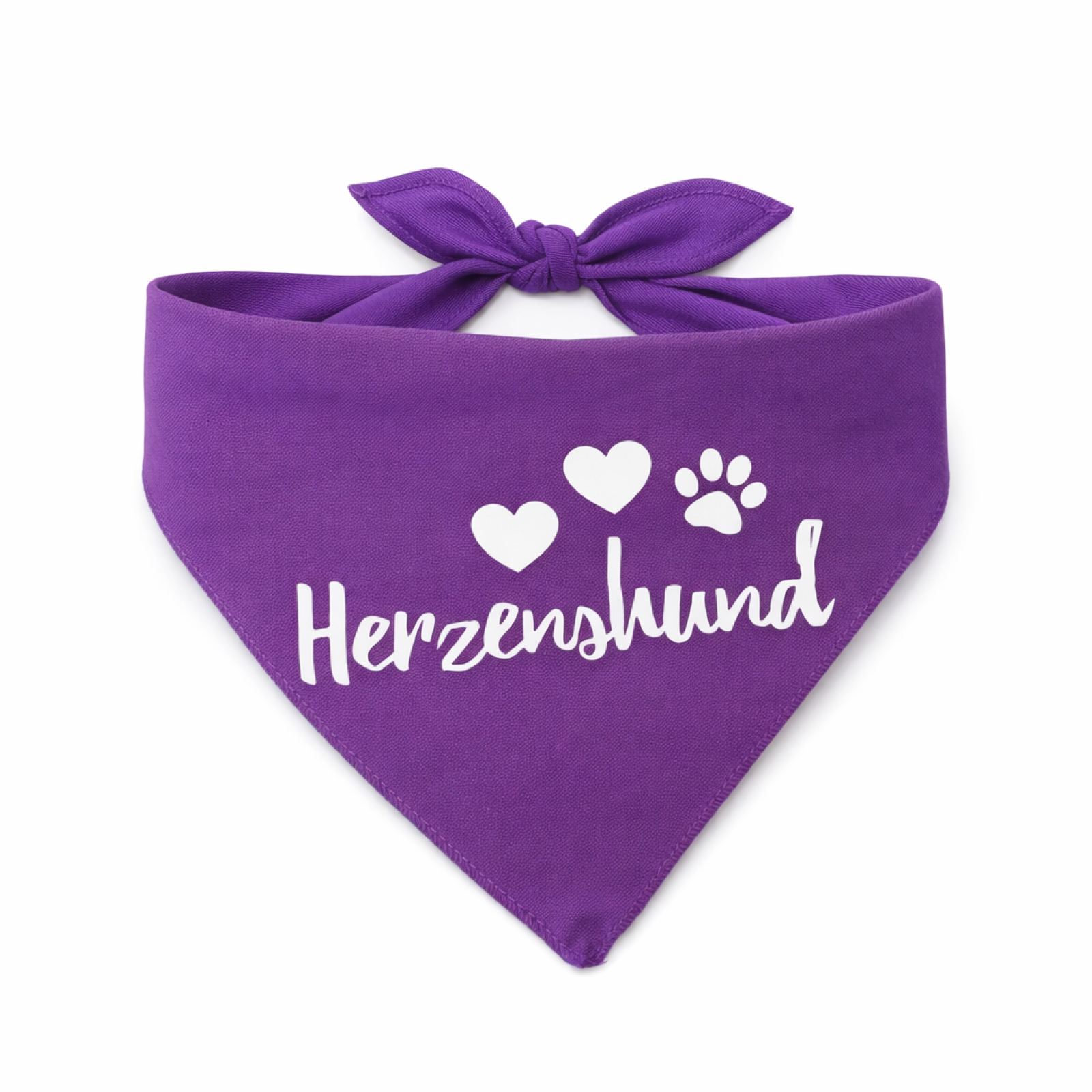 Lila Hundehalstuch "Glow" - nachtleuchtendes Dreieckstuch zum Knoten / Glow in the Dark / personalisierbar
