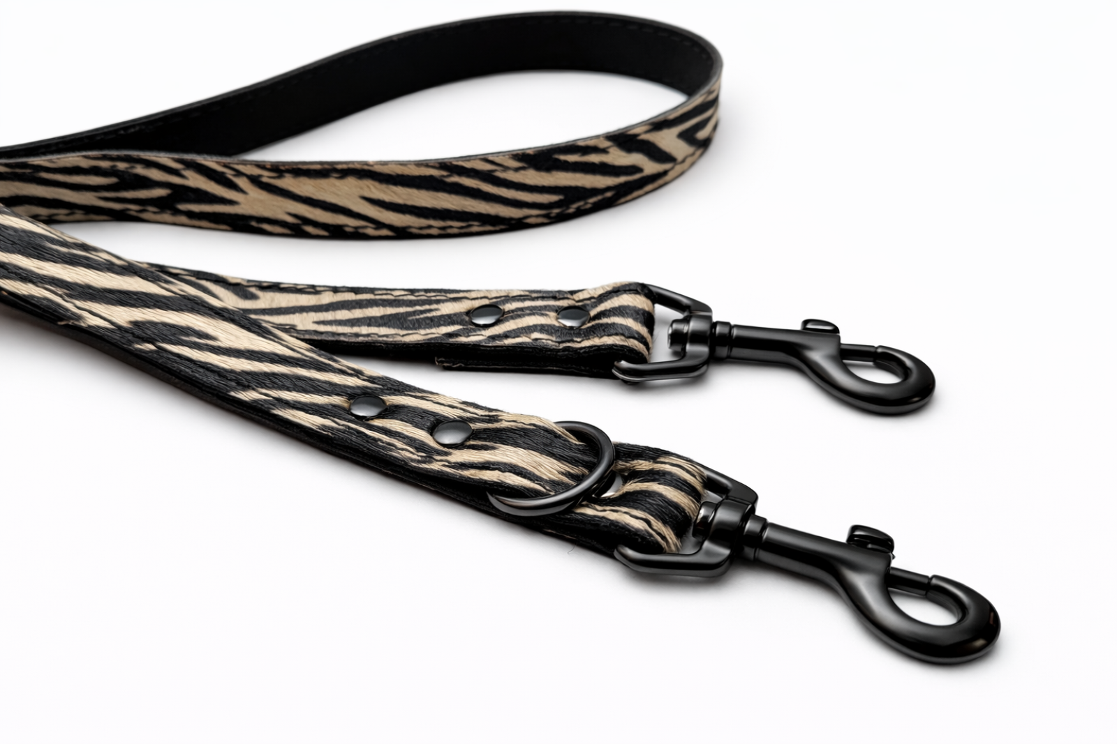 ZebraStyle Premium Leder-Hundeleine – 2m | 3-fach verstellbar | 84 kg Bruchlast