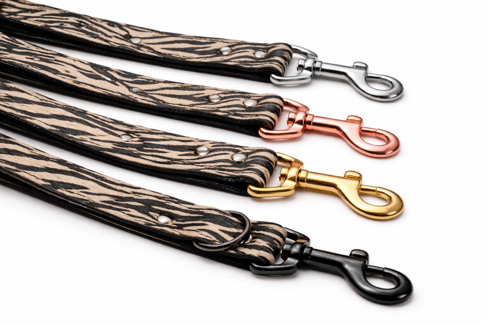 ZebraStyle Premium Leder-Hundeleine – 2m | 3-fach verstellbar | 84 kg Bruchlast