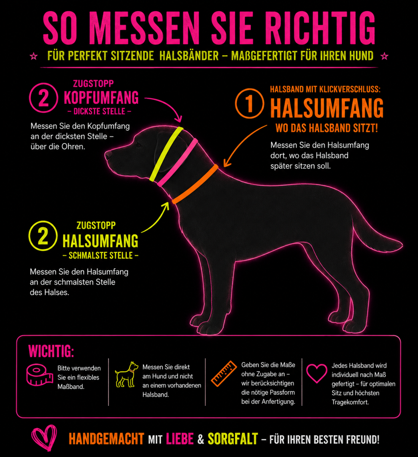 Biothane® Hundehalsband mit Softshell-Polsterung – personalisiert mit Wunschtext
