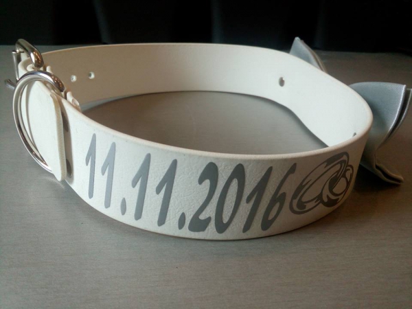 Personalisiertes Biothane Hochzeits Hundehalsband ab 2,5cm Breite