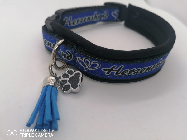 Herzenshund Hundehalsband blau