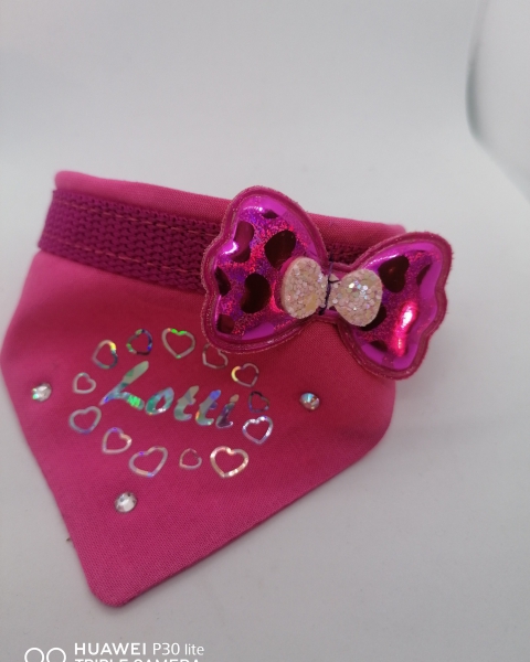 2in1 Halsband mit Tuch Hundehalstuch pink