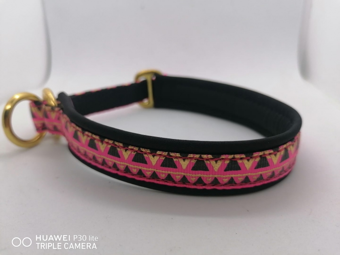 Hundehalsband pink/ gold