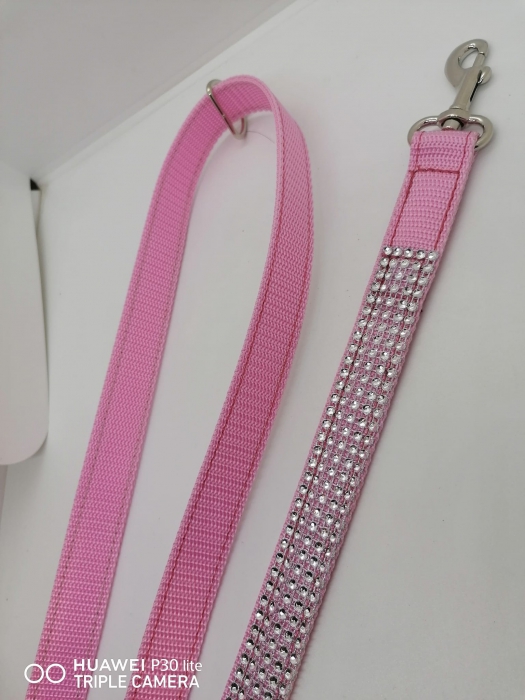 GlamourLeine Deluxe - Verstellbare Hundeleine mit Strass und Glitzer