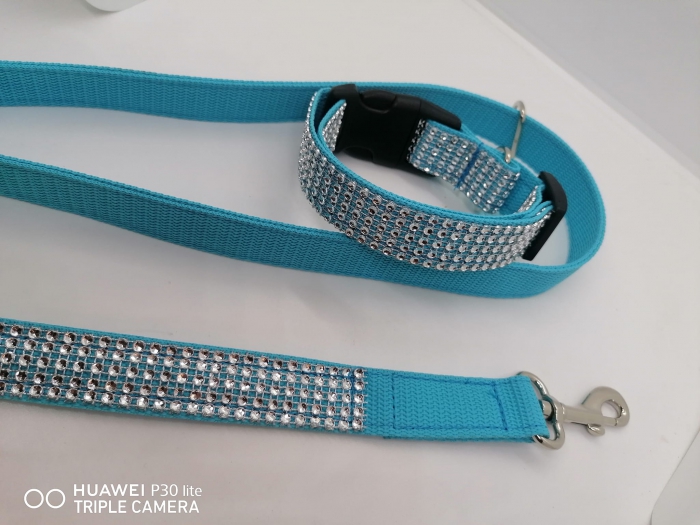 GlamourLeine Deluxe - Verstellbare Hundeleine mit Strass und Glitzer