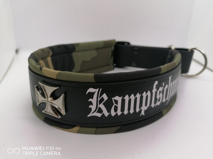 Personalisiertes Biothane Hundehalsband camouflage