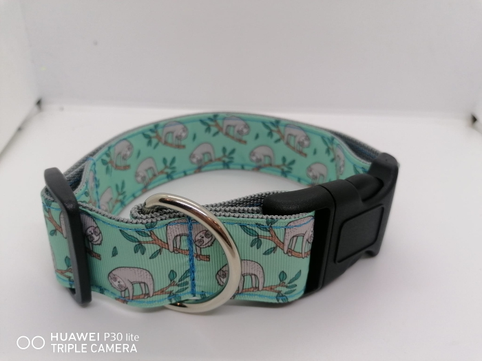 Hundehalsband zum Mitwachsen 4cm breit Faultier