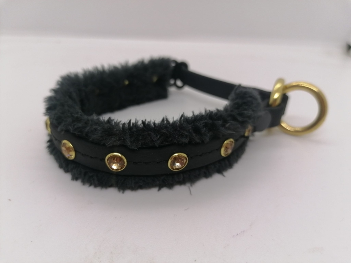 Hundehalsband Biothane mit Strass und Plüsch