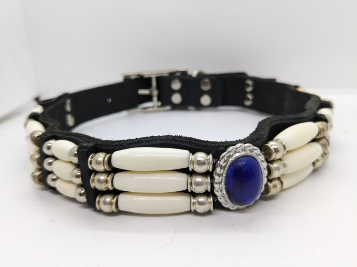 Indianer look Hundehalsband Lederhalsband