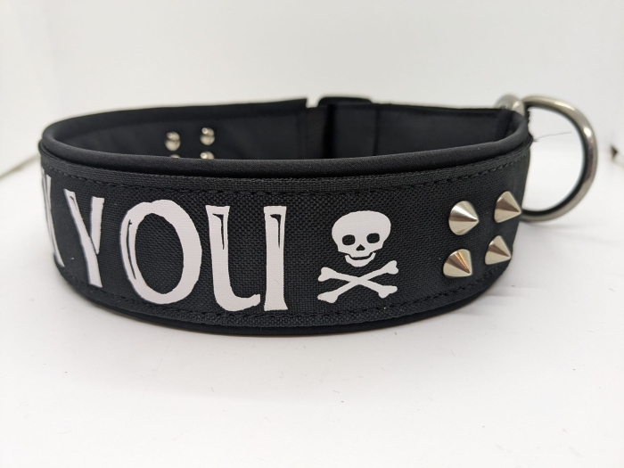 Personalisiertes Hundehalsband schwarz /weiß