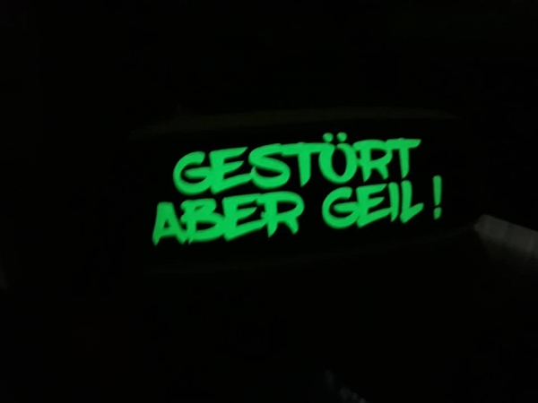 Nachtleuchtendes Hundehalsband mit Wunschtext Glow in the Dark Namenshalsband