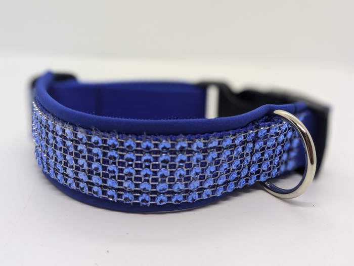Strassoptik Hundehalsband Glitzer Halsband blau