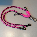 Koppelleine "Duo Neon" - 2-in-1 Hundeleine aus Paracord in Neonpink/ Schwarz