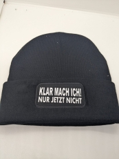 Strickmütze schwarz mit Wunschtext