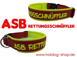 Biothane Halsband Rettungshund, Feuerwehr personalisiert mit Wunschtext