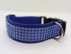 Strassoptik Hundehalsband Glitzer Halsband blau