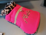 Hundemantel aus Softshell pink / leopard personalisiert